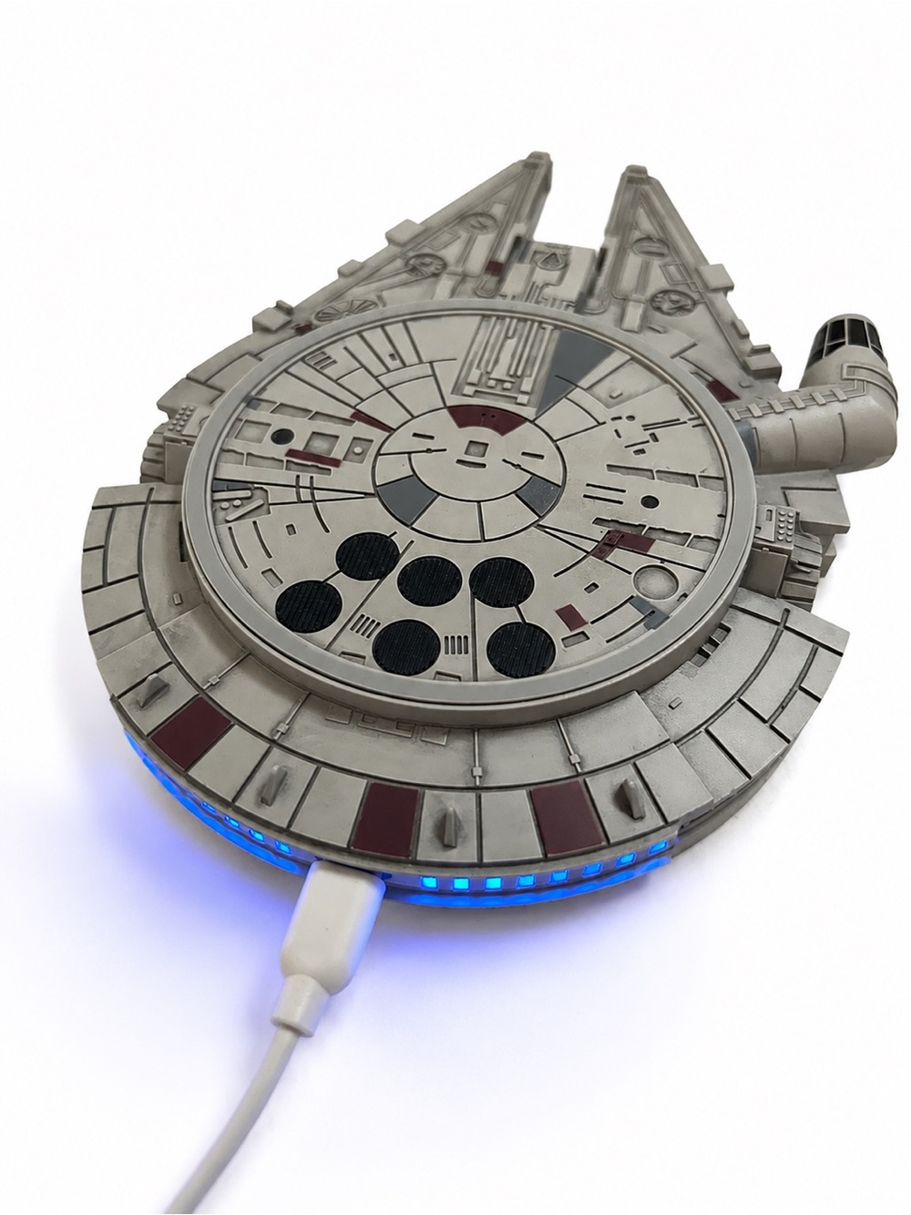 Star Wars Millennium Falcon Wireless Phone Charger- Gray/Blue Light